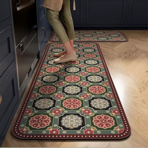 Image of Proxin 2 Pcs Kitchen Mats for Floor, Waterproof Anti Fatigue Memory Foam Rug Set, Non-Slip Washable Kitchen Floor Rugs with Rubber Backing, Comfortable Standing Mat for Kitchen, Home & Office (Multi2)