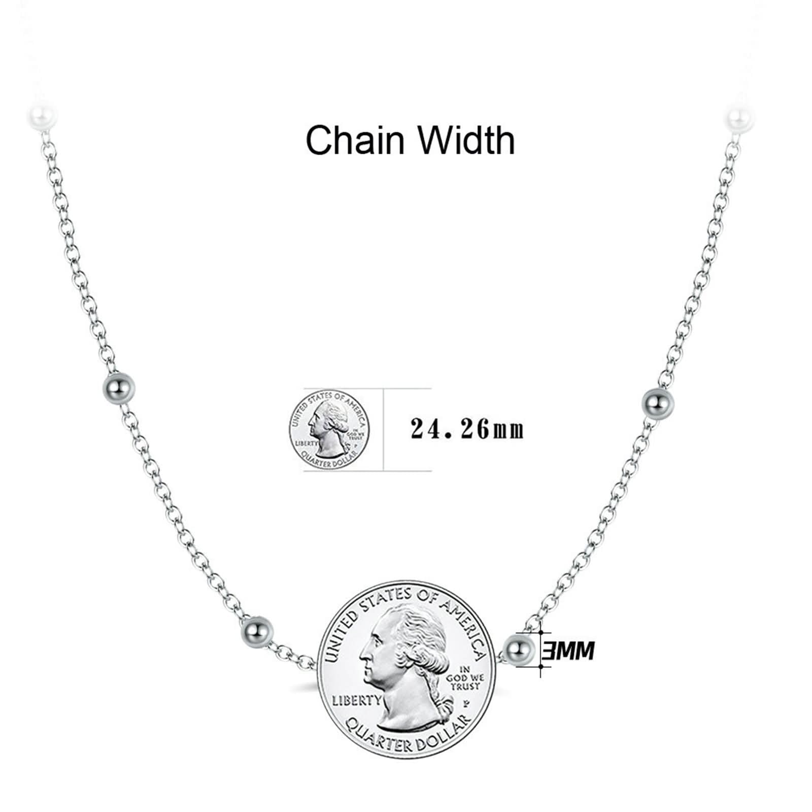 Collana Catenina Argento Donna,Catenella Collana in Argento Sterling 925 Donna Catena Rolo 1.4MM con Perline Donna Catene Collana Argento