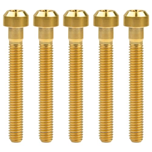 Image of Titanium Torx Square Head M6 x 10 15 20 25 30 35 40 45 50 60 65 70 80mm Screw Pack of 5 (Gold, M6x45mm)