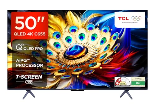 Image of TCL 126 cm (50 inches) 4K Ultra HD Smart QLED Google TV 50C655 (Black)
