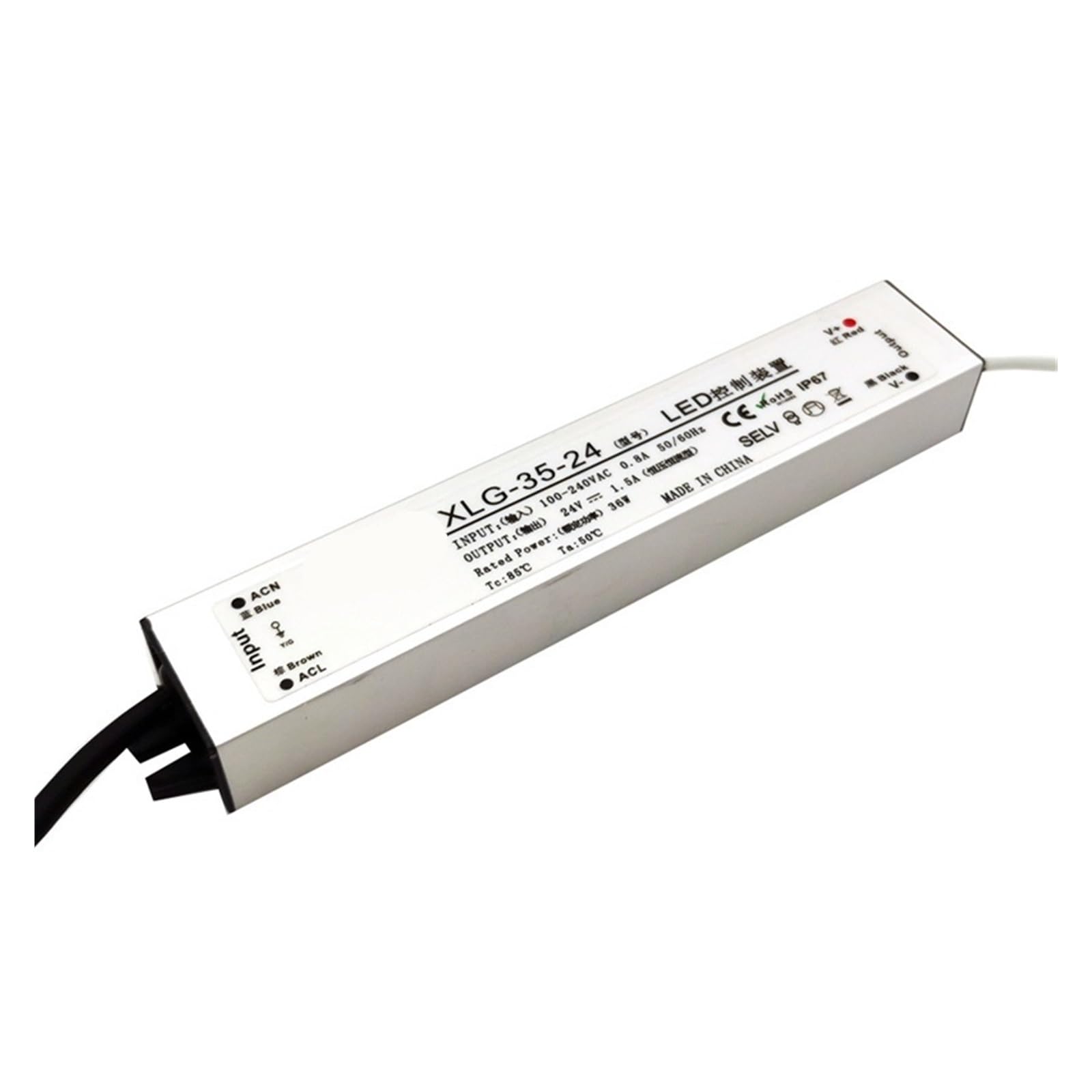 XLG wasserdichtes Schaltnetzteil IP67 35W, 60W, 75W, 100W, 120W, 150W, 200W, 250W, 350W, 400W, AC 110/220V bis 12V/24V/36V/45V/48V(100-) 240 V Wechselstrom. 12 V)