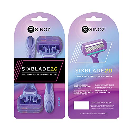 SINOZ Ladies Six 2.0 Blade, 6 Count (Pack of 18)