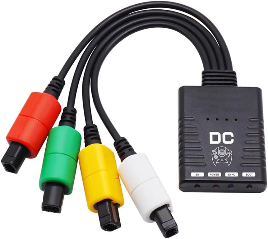 Xingsiyue Dreamcast Wireless Controller Adapter DC Bluetooth Controller Converter for Dreamcast Console, Support 4 Grips Compatible with Xbox One S/Switch Pro/Wii/PS3/PS5 Controllers