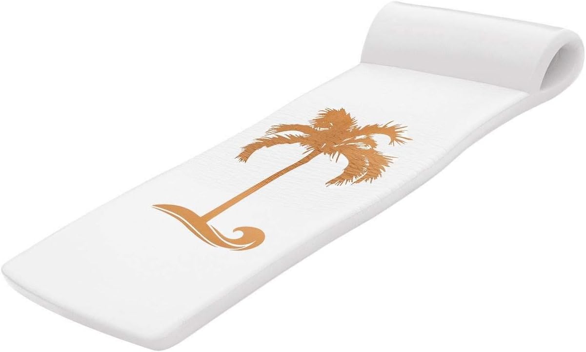 Sunsation Vinyl Coated Foam Swimming Pool Float Mat Adult Lounger with Built-in Roll Pillow