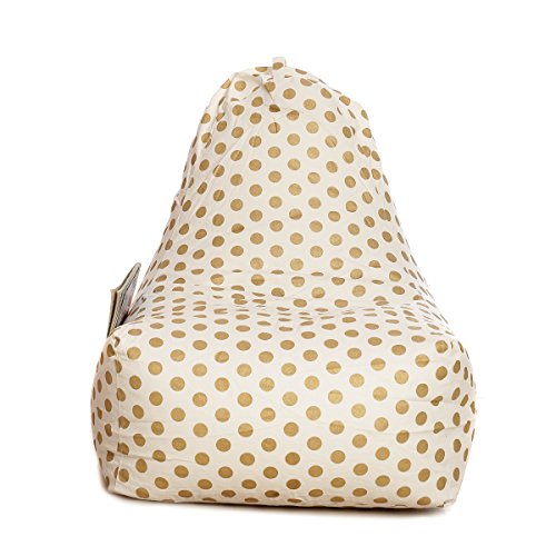 Image of Style Homez Hackey Cotton Canvas Polka Dots Printed Bean Bag XXL Size Filled with Beans Fillers