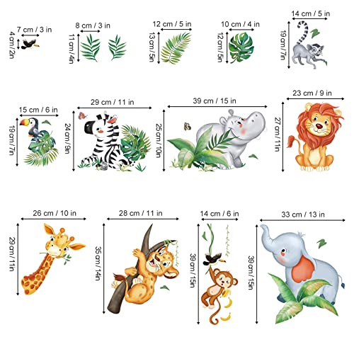 Vinilos decorativos animales selva 9 hojas 20x30 cm miniatura 5