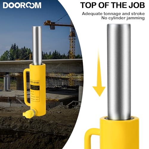 Image of 10T 6Inch Stroke Porta Power Single Acting Lifting Cylinder for Shipbuilding, Machinery and Industry,Automatically Retract Split Hydraulic Cylinders Tools, Yellow