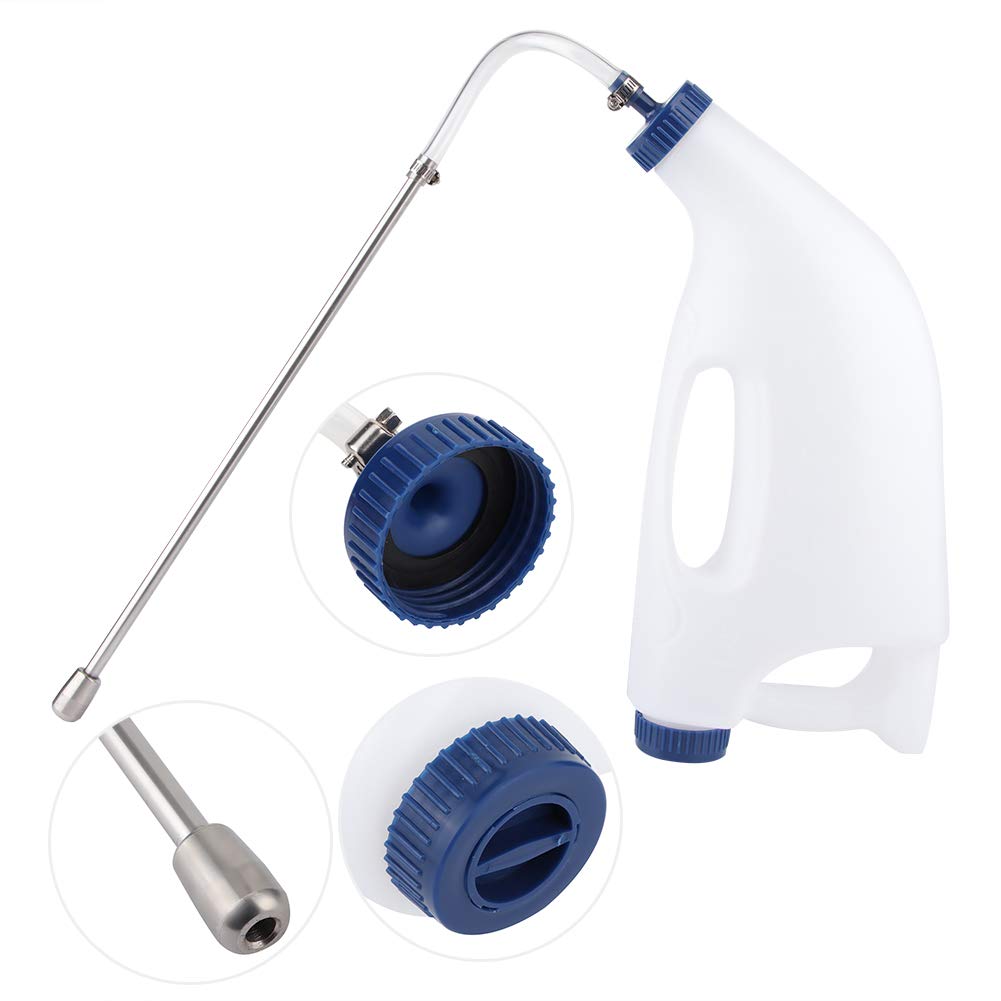 Biberón para Terneros de Acero Inoxidable, Biberón para Medicina de Leche de Calidad Alimentaria con Mango Espesante y Boca Grande, para Terneros 3L 4L (4L)