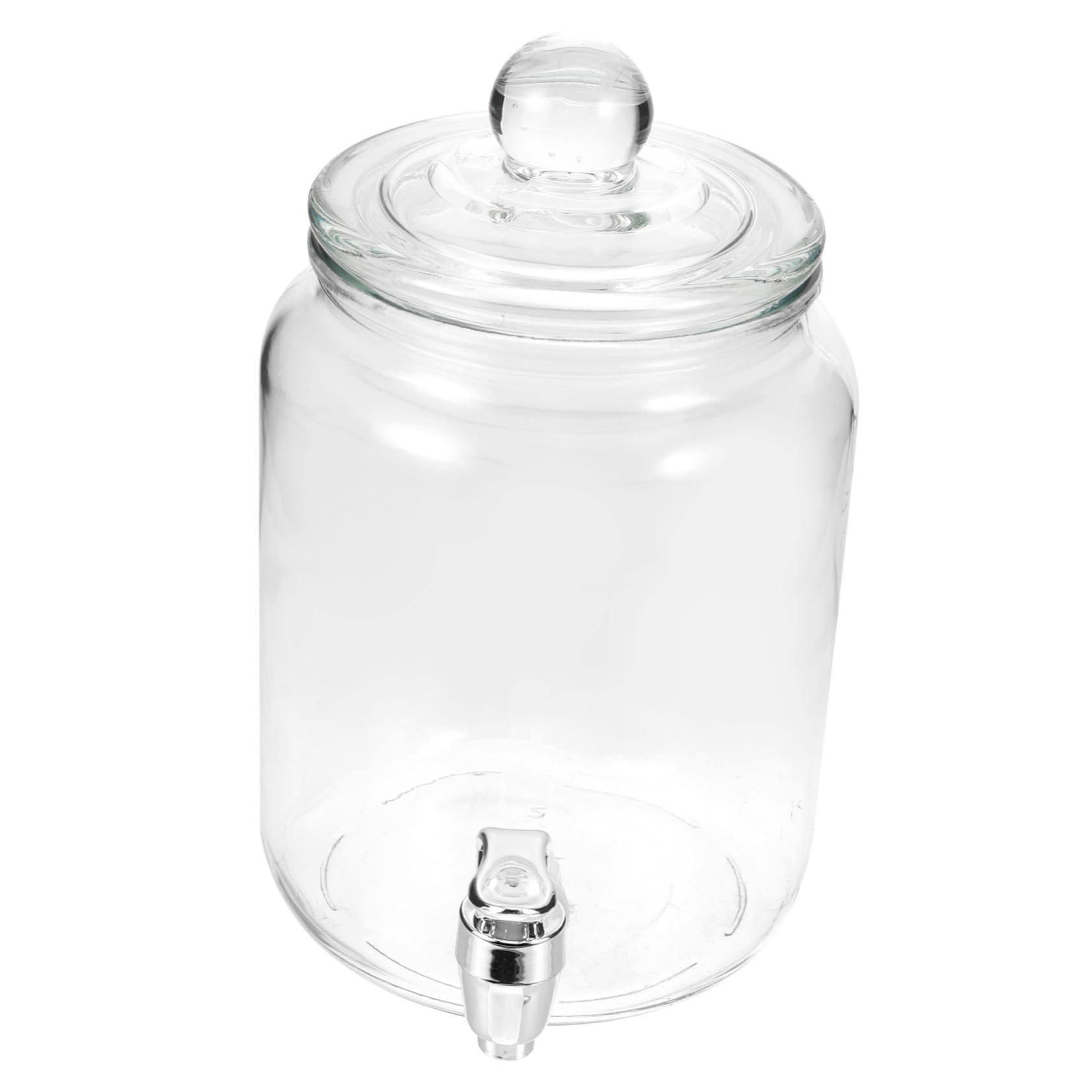 POPETPOP Distributeur de Boisson en Verre avec Robinet Abs, Bocal à Vin Transparent Scellé, Design Simple et Pratique pour Conserver et Servir