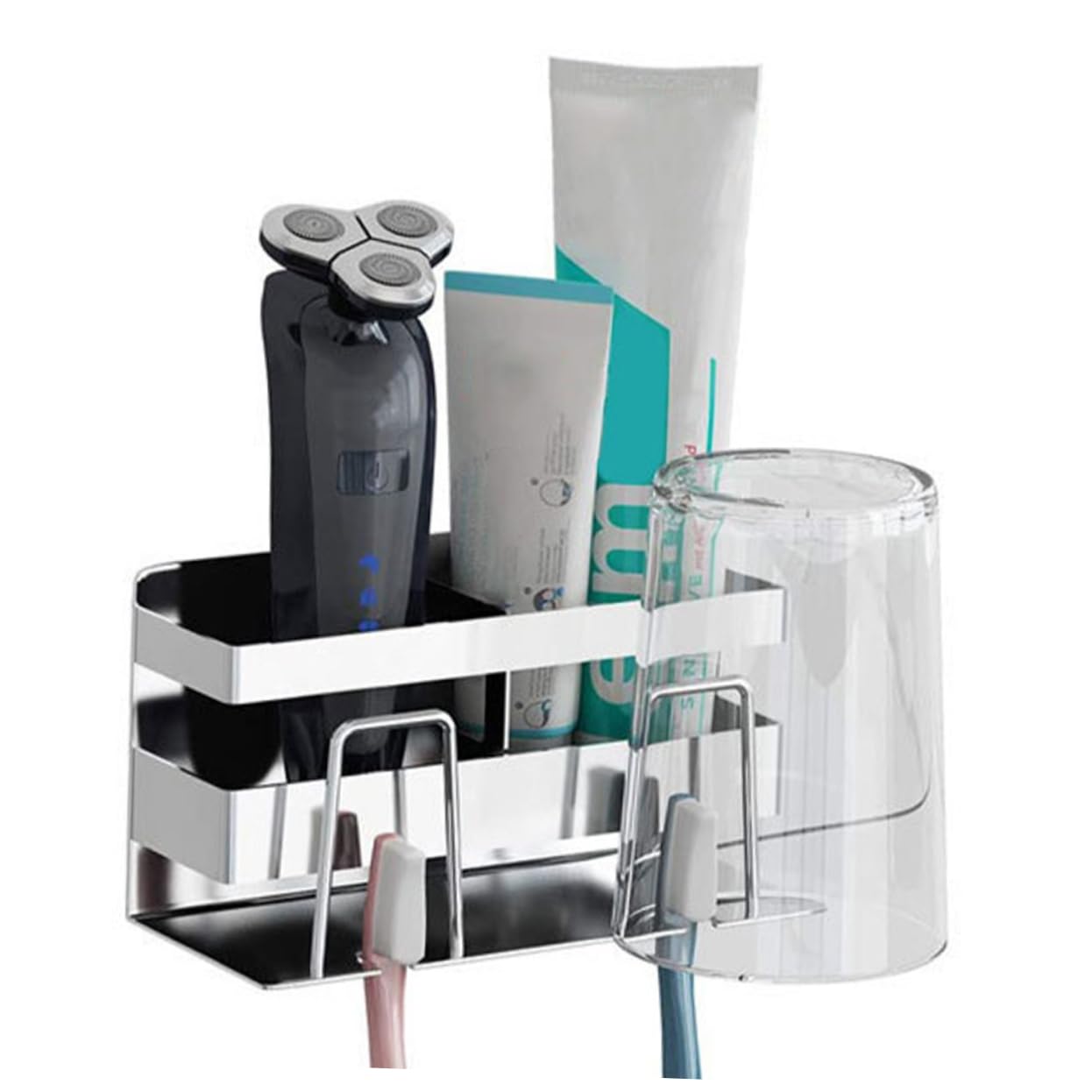 Supporto da Parete per Bagno in Acciaio Inox per Spazzolini