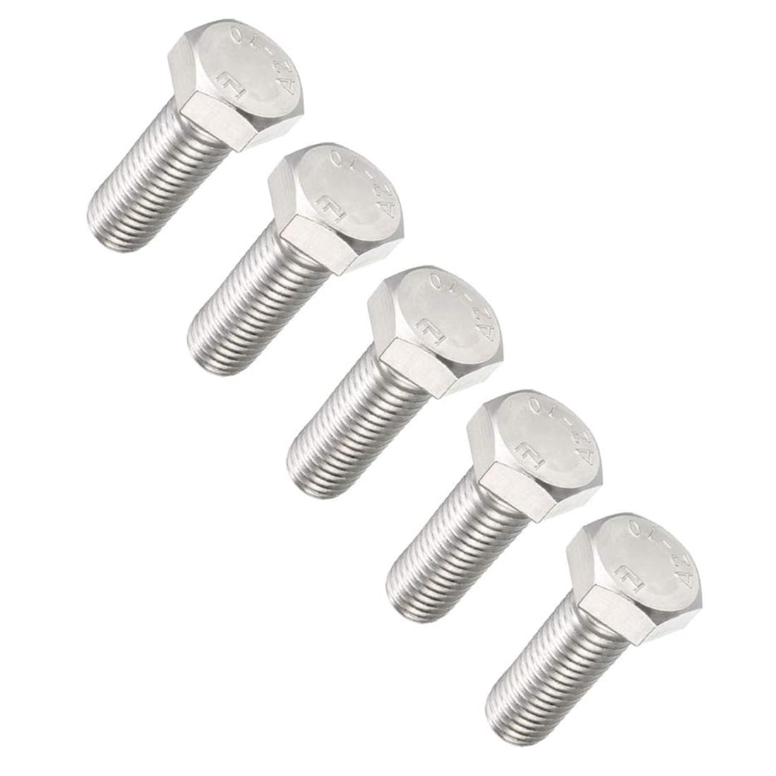 TA-VIGOR M12 x 35mm 5 Pack, 304 Stainless Steel Hex Head Bolts, Heavy Duty M12 Bolts for Automotive Machinery, Metalwork, Construction