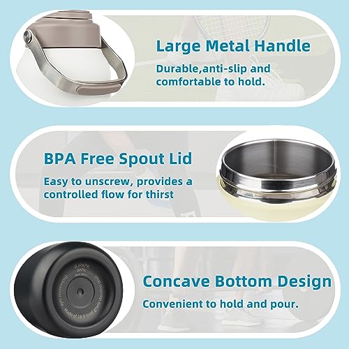 Image of BJPKPK 1 Gallon Water Bottle Insulated, Dishwasher Safe 128oz Large Water Jug with Metal Handle & BPA Free Spout Lid, Stainless Steel Metal Jug for Gym, Sports & Hiking, Black