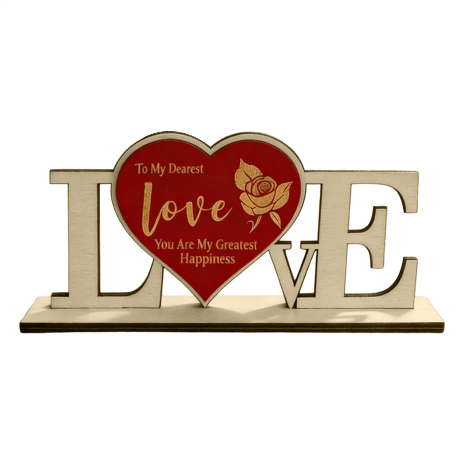 Decoración de mesa San Valentín romántica de madera para casa y oficina