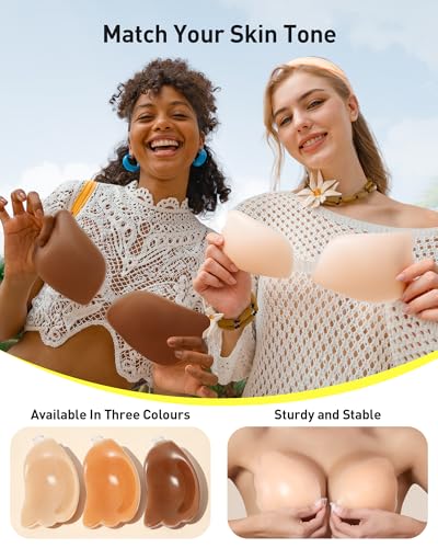 Image of Niidor Adhesive Bra Strapless Ultra Sticky Invisible Push up Silicone Bra Multiple Colors Sizes Reusable for Backless Dress