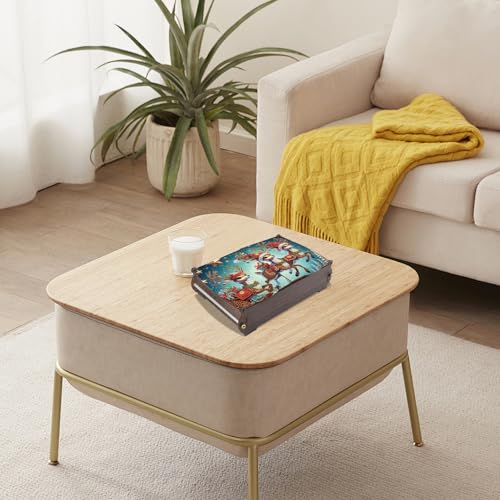 Image of MVVMTOP Diamond Painting Kit Wooden Storage Box, Reindeer DIY Special Shaped Diamond Flip Cover Wooden Money Box, Handmade Art Desktop Decorations Birthday Gifts for Friends