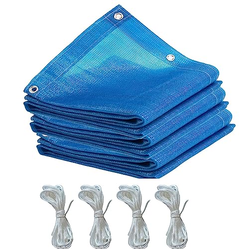 Toldo vela de sombra exterior rectangular con cuerda libre azul 2