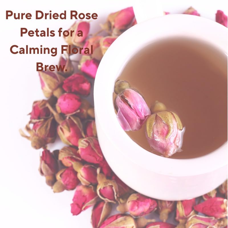 Image of HERBALPRASH Dried Rose Petals - 500g | Gulab Patti | Dry rose petal edible | For Hair, Skin &Tea | Sun Dried | Decoration for Jam, Food, Sweets, Chikki & Dry Fruit, Making Water, Tea