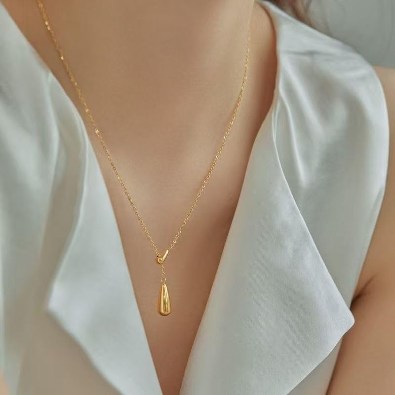 Simple Dainty Gold Necklace for Women Minimalist Gold Plated Pendant Delicate Everyday Jewelry Gift - Image 3