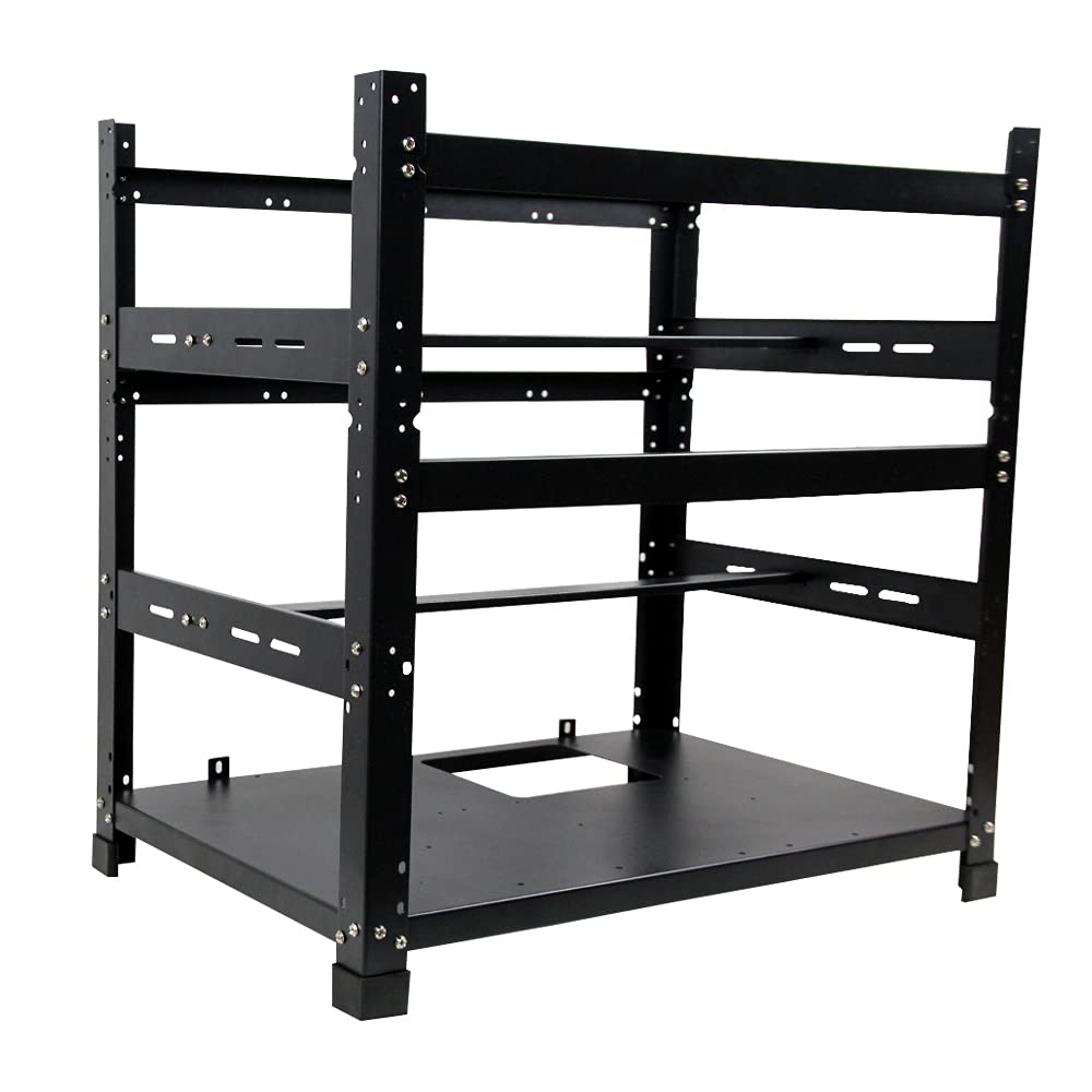 Mining Rig Frame for 12GPU, Steel Open Air Miner Mining Frame Rig Case, Computer Case Expert Crypto Currency Bitcoin ETH ETC ZEC Mining Rack Motherboard Bracket - Frame Only