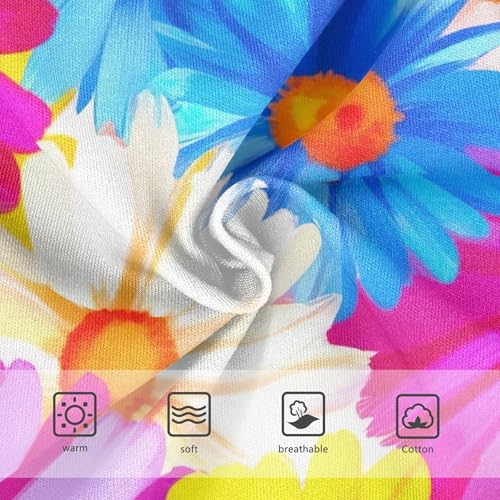 Floral Colorful Blue Daisies Floral Girl Panties Cute Girls Underwear Toddler Cotton Colorful Briefs Undies Kids 2t3