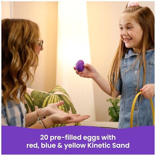Kinetic Sand, 20-Pack Eggs, Easter Basket Stuffers, Includes 3.3lbs (3 Colors) Moldable Play Sand for Egg Hunts, Sensory Toys, Party Favors & Goodie Bags Kinetic Sand, 20-Pack Eggs, Easter Basket Stuffers, Includes 3.3lbs (3 Colors) Moldable Play Sand for Egg Hunts, Sensory Toys, Party Favors & Goodie Bags - Image 4