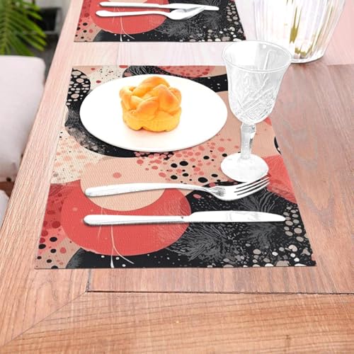 Sets de table tissés anti-tache résistants à la chaleur lot de 6 - 5