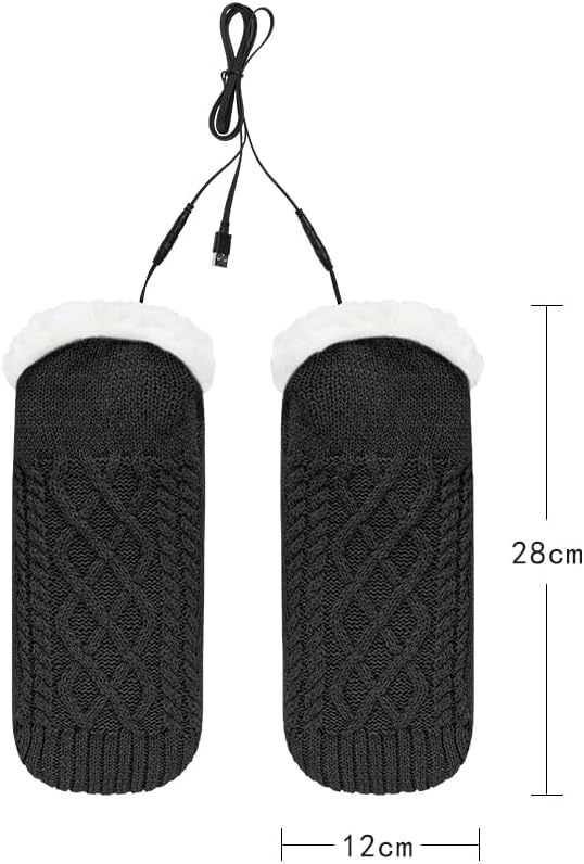 USB Heated Socks Electric Thermal Winter Feet Heating Pad Furry Indoor Slipper Socks Foot Warmer for Women Men