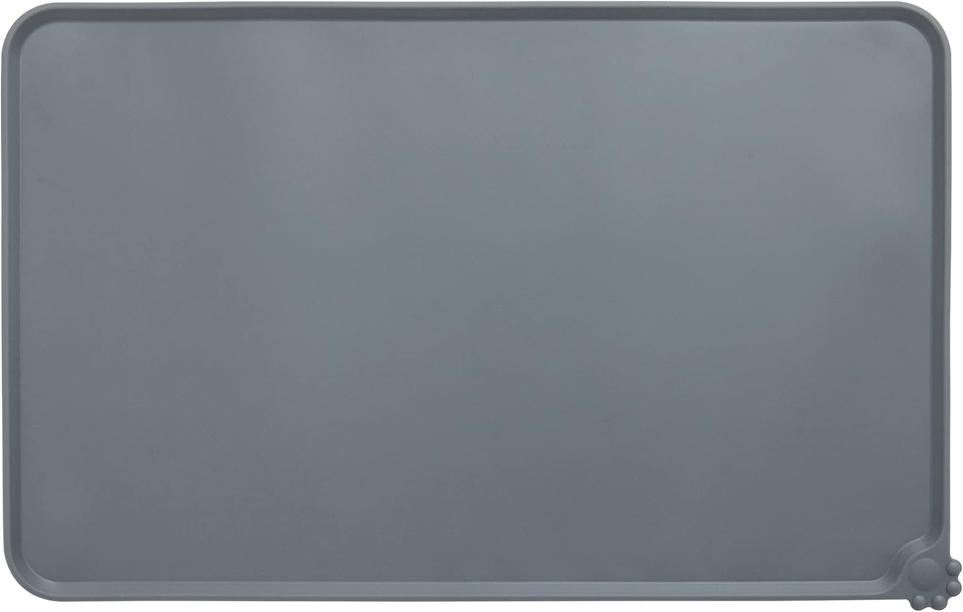 Gefry Pet Food Silicone Bowl Mat FDA Grade Feeding Tray for Cats and Dogs (Grey)