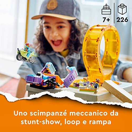 City Stuntz Giro della Morte dello Scimpanzé, Moto Giocattolo Carica e Vai con Minifigure, Giochi per Bambini e Bambine dai 7 Anni in su 60338 - Lego - Immagine 2