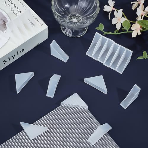 Image of BENECREAT 60Pcs Triangle Glass Corner Protectors, White-Gray, 1.37x1.37x0.51 Inch, PP Plastic, Protects Glass & Mirror Edges During Transport