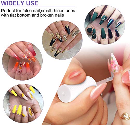 Nail Glue For Acrylic Nails,Strong Nail Glue Brush Applicator,Manicure Damage Nail And Skin,Suitable For False Nails,Art, For Nail Glue Diamond,Jewels, Free Small File 7G #TOP5