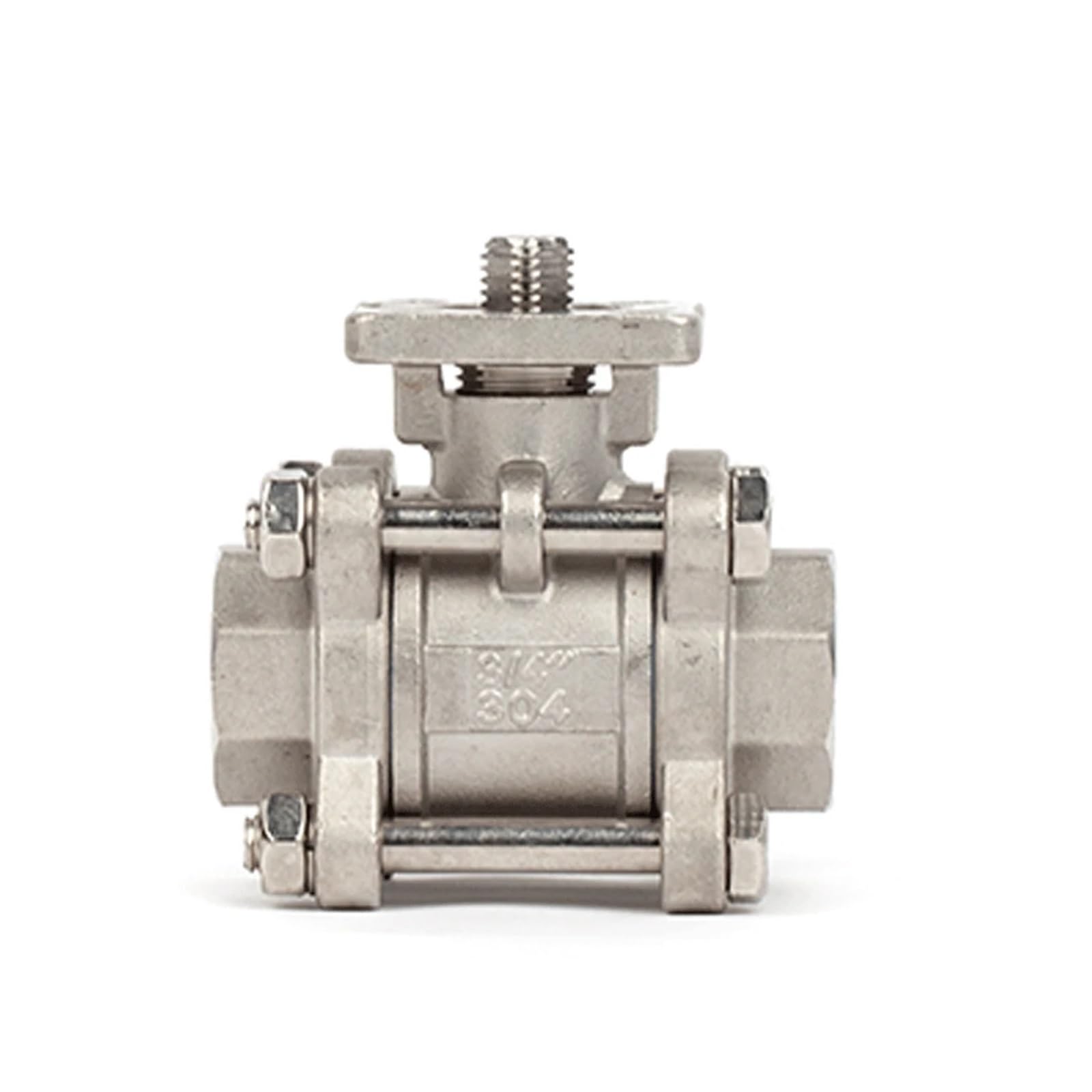 1/4" 3/8" 1/2" 3/4" 1"-2" BSPT Innengewinde 304 Edelstahl, hohe Plattform, robuster 3-teiliger Kugelhahn mit vollem Durchgang(DN15 1l2 Inch BSP,SS304 Heavy Duty)