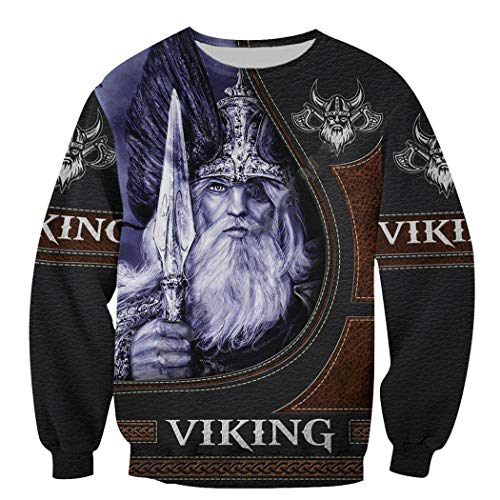 Sweat à capuche zippé Viking imprimé 3D avec motifs tatouages mythologiques