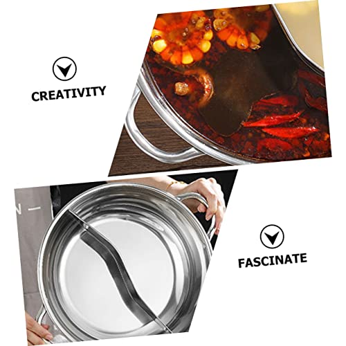 ledmomo ステンレス製仕切り付き火鍋鍋 多機能両手鍋 ガス 対応 卓上用調理鍋 家用再利用可能簡単洗浄設計 食材別調理可能