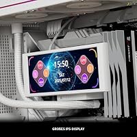 Thermalright Trofeo Vision LCD Weiß 6,86-Zoll-Vollfarb-LCD-Display (Auflösung 1280 x 480) mit magnetischem Bildschirm, (weiß), speziell für CPU-Flüssigkeitskühler/Gehäuse – Ansicht 4