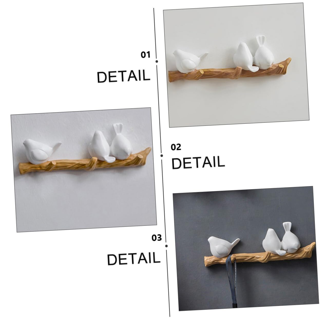 BESTYASH Gancho De Pared Colgador De Pájaros Resina Gancho Perchero Para Abrigo Decoración Hogar