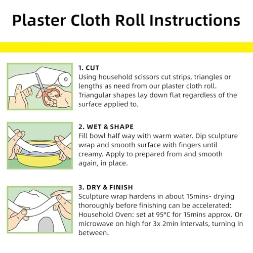 Falling in Art Plaster Cloth Rolls, 6 Pack Plaster Bandage, Plaster Gauze Strips for Body Casting, Crafting and DIY Projects, 2 Inches x 106 Inches