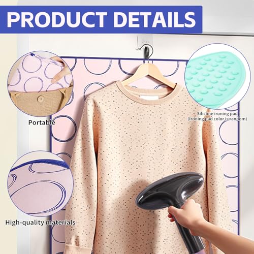 Bügelunterlage für Tisch, Bügel Unterlage, Bügelkissen Tragbares, Bügelmatte Faltbar, Reise Bügelbrett Unterlage für Desktop und Andere Oberflächen, Rosa, 45 x 70cm