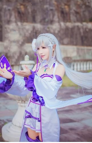 Amazon Co Jp Sweet Girl コスプレ 衣装 美少女 コスチューム アニメ キャラクター Emiliaエミリア コスプレ 衣装 Re ゼロから始める異世界生活 ゼント Xl ホビー