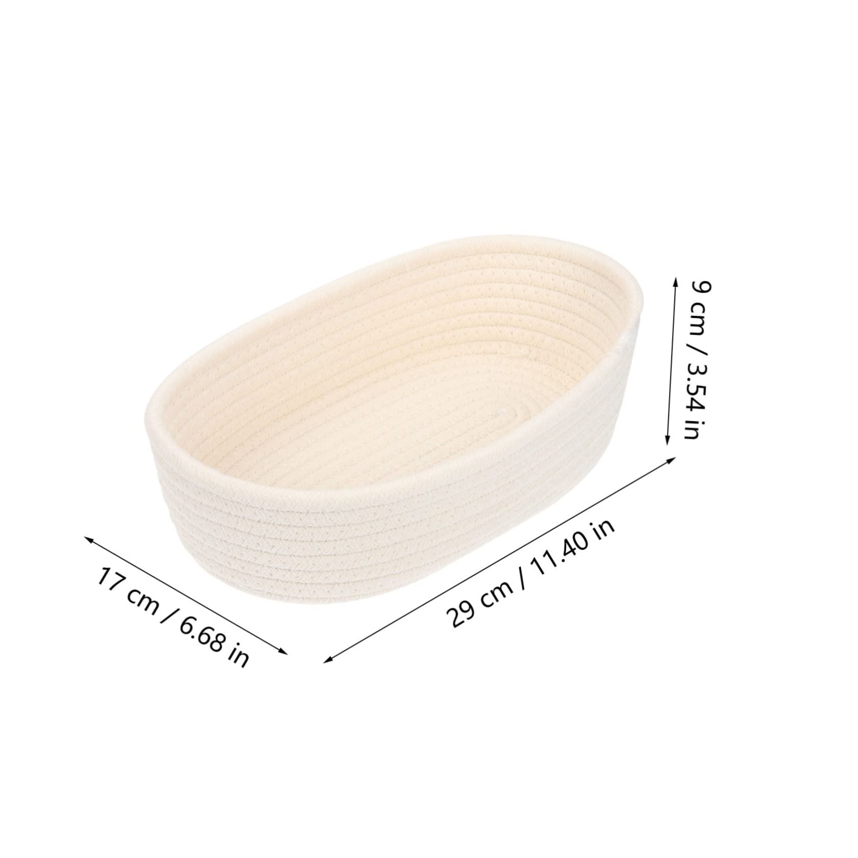 KOMBIUDA Cesta de Almacenamiento Tejida de Algodón Color Marfil 3 Piezas | Contenedor de Mesa, Soporte Autoestable, Suave y Resistente, para Guardado de Juguetes y Uso en Cubículos