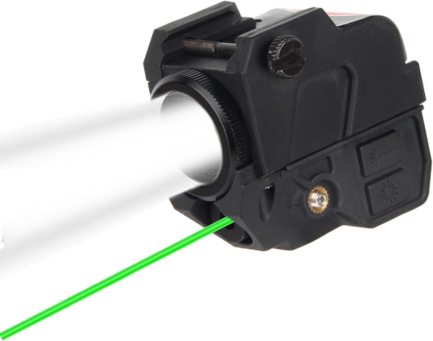 Compact Flashlight & Green Laser Sight Tactical Rechargeable Scope with 20mm Mount for Hunting