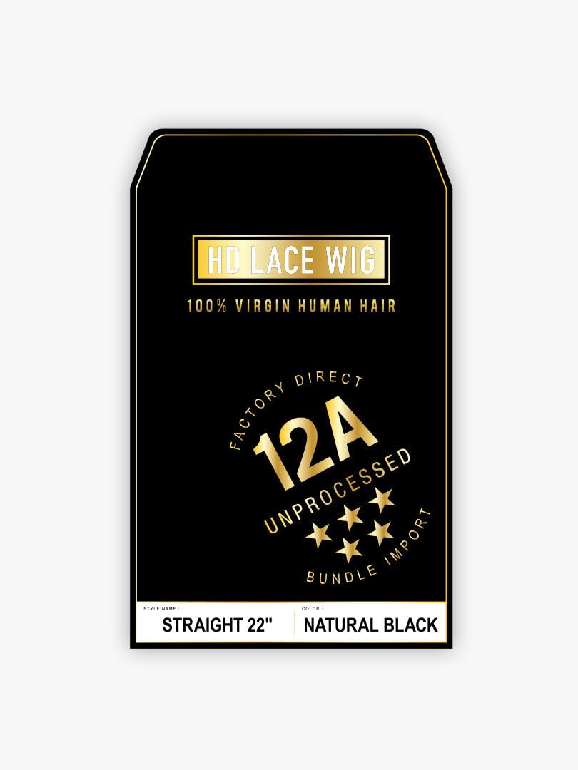 Sensationnel Bare & Natural 100% Virgin Human Hair 12A HD Lace Wig - LH STRAIGHT 22 (Color:NATURAL)