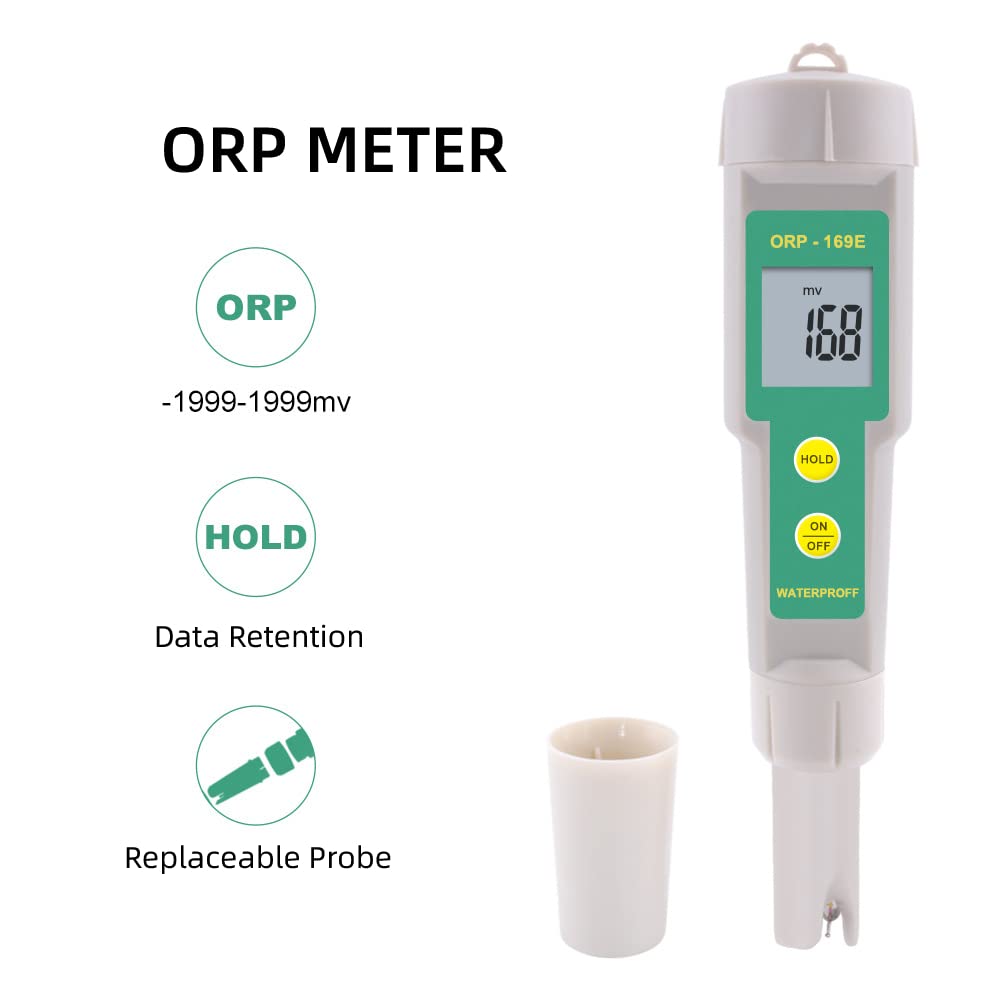Tester ORP-169 ORP 1 mv, tester portatile di qualità dell'acqua Tester per acquario Tester per piscina LCD staccabile di alta precisione per fonti d'acqua, acquari, coltura