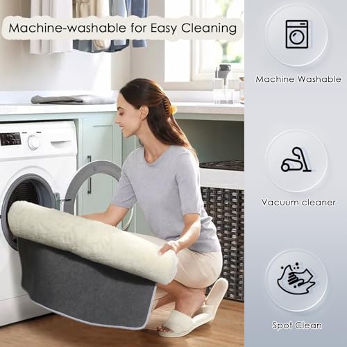 Amdrebio Ivory White Rugs for Bedroom Living Room, Soft Indoor Modern Area Rug 4x6 for Kids Room, Cute Fluffy Thick Fuzzy Carpet for Nursery Dorm, Home Decor, Furry Cream Rugs for Baby Teen Girls Boys