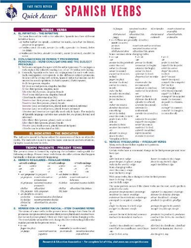 Spanish Verbs - REA's Quick Access Reference Chart (English and Spanish Edition)