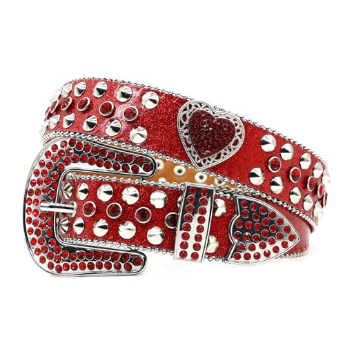 Ceinture à paillettes cloutée strass au design gothique et reflets premium