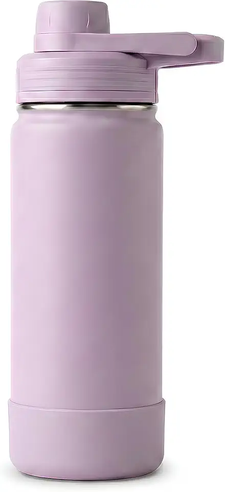 Garrafa Térmica 800 ml Base Emborrachada Antiderrapante, Parede Dupla Inox 304, Mantém Gelada por 24h – (Lilás)