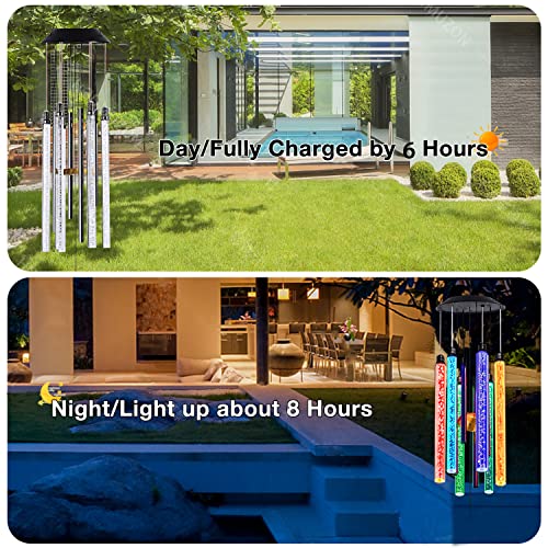 Noillow Solar Pet Memorial Wind Chime, Dog Memorial Gifts For Loss Of Dog, Rainbow Bridge Pet Memorial Gifts, Loss Of Dog Sympathy Gift, In Memory Of Dog Cat, 6 Led Tubes Color Changing Rainbow, 33" #TOP3