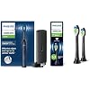 Philips Sonicare 5500 Electric Toothbrush Set Model HX7113/01 [New Technology] + Philips Sonicare W2 Optimal White Original Replacement Brush Heads Black Pack of 2 HX6062/88