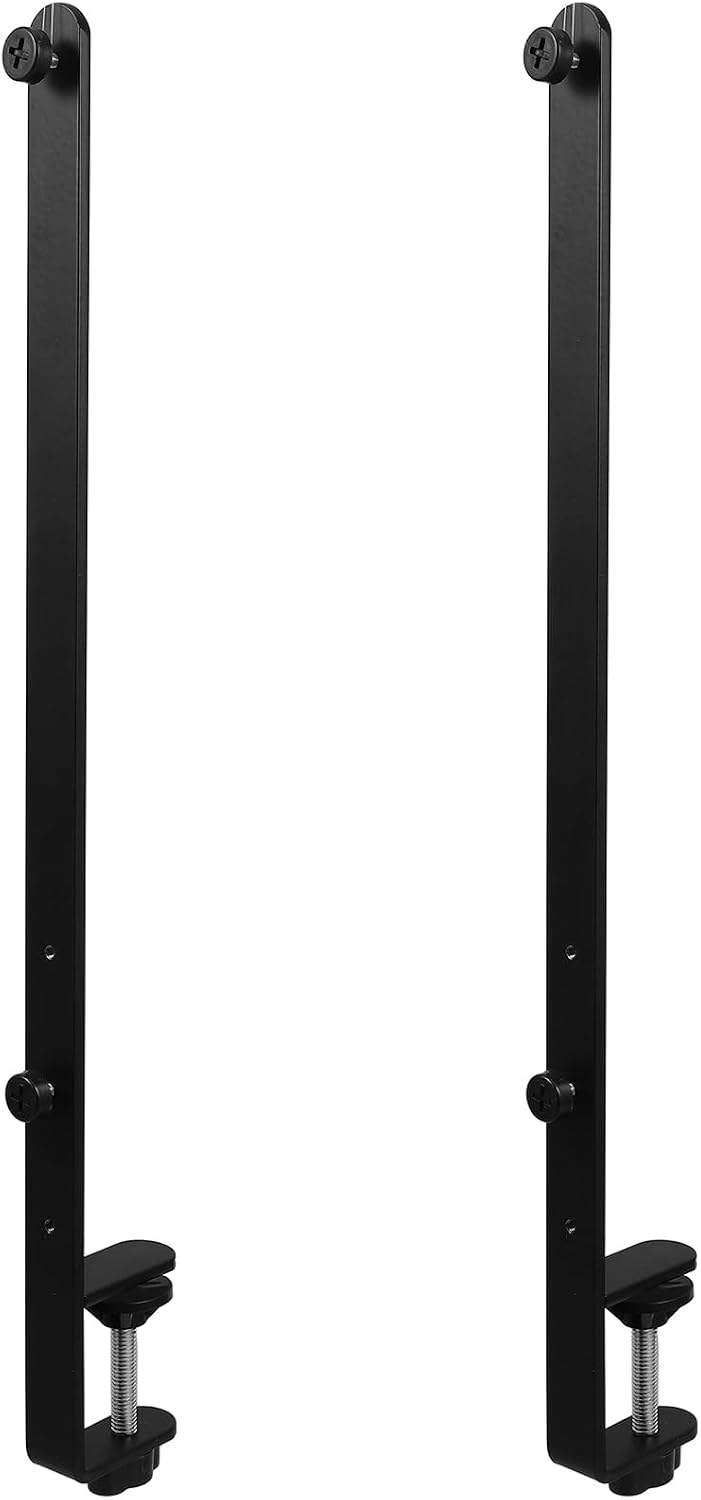 2Pcs Desk Clamp, Metal Pegboard Fixing Mount Extended Version, Black Desk Mount Bracket for Office Game Home Desktop Accessories Bracket